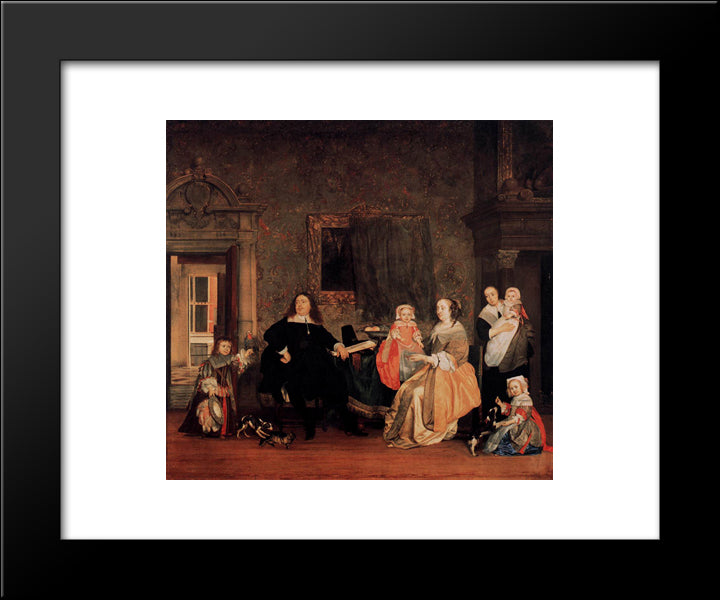 The Family Of Jan Jacobsz Hinlopen 20x24 Black Modern Wood Framed Art Print Poster by Metsu, Gabriel