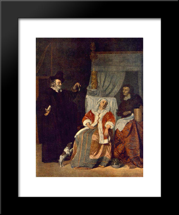 The Patient And The Doctor 20x24 Black Modern Wood Framed Art Print Poster by Metsu, Gabriel