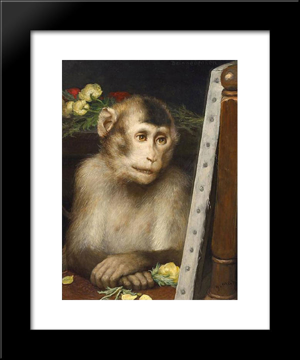 Monkey 20x24 Black Modern Wood Framed Art Print Poster by Max, Gabriel von