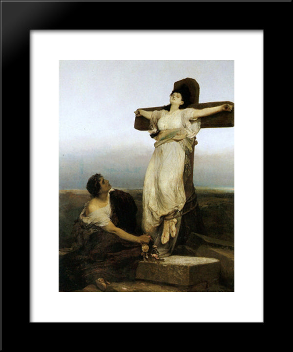 Saint Julia (Crucified Martyress) 20x24 Black Modern Wood Framed Art Print Poster by Max, Gabriel von