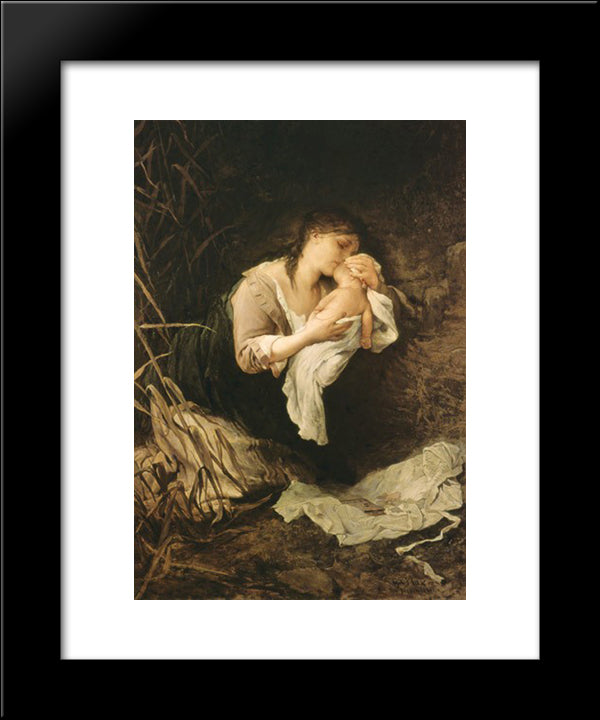 The Murderess Of A Child 1877 20x24 Black Modern Wood Framed Art Print Poster by Max, Gabriel von