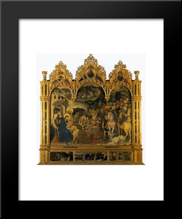 Adoration Of The Magi, From The Strozzi Chapel In Santa Trinita, Florence 20x24 Black Modern Wood Framed Art Print Poster by Gentile da Fabriano