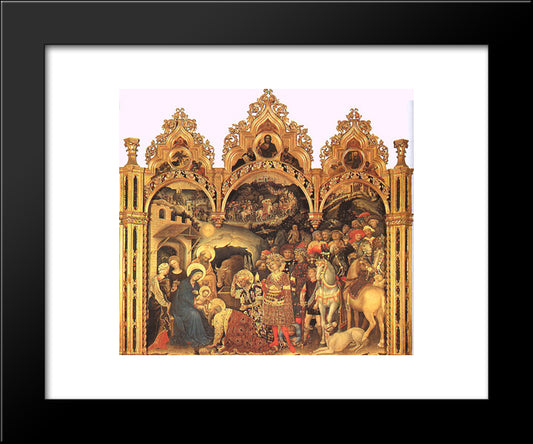 Adoration Of The Magi (Altarpiece) 20x24 Black Modern Wood Framed Art Print Poster by Gentile da Fabriano