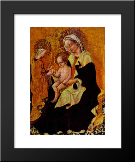 Betrothal Of Catherine Of Alexandria 20x24 Black Modern Wood Framed Art Print Poster by Gentile da Fabriano