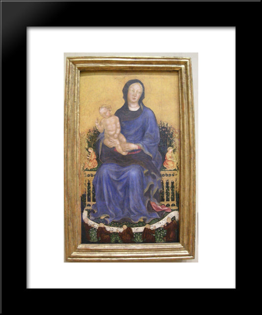 Enthroned Madonna With Angels 20x24 Black Modern Wood Framed Art Print Poster by Gentile da Fabriano