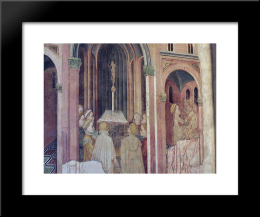 Loggia (The Founding Of Rome) 20x24 Black Modern Wood Framed Art Print Poster by Gentile da Fabriano