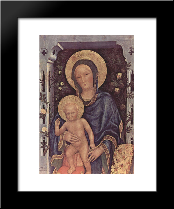 Madonna And Child 20x24 Black Modern Wood Framed Art Print Poster by Gentile da Fabriano