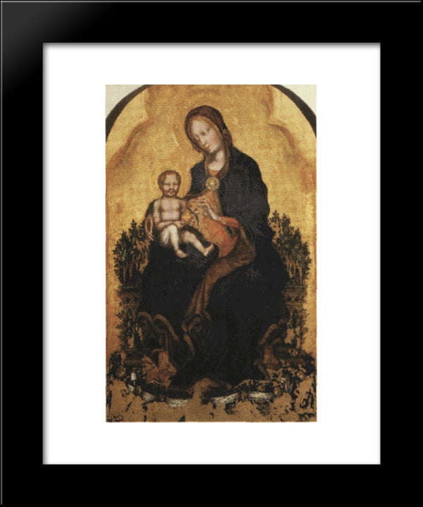 Madonna With Angels 20x24 Black Modern Wood Framed Art Print Poster by Gentile da Fabriano