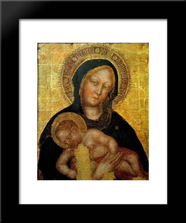 Madonna With Child Gentile Da Fabriano 20x24 Black Modern Wood Framed Art Print Poster by Gentile da Fabriano