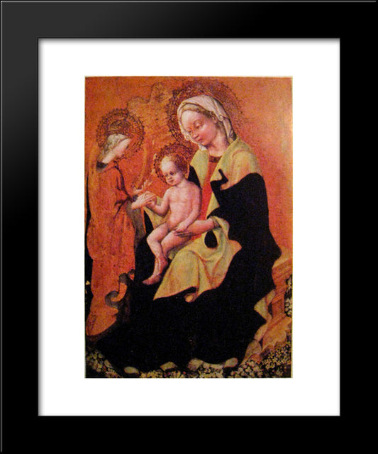 Mystic Marriage Of Saint Catherine Of Alexandria 20x24 Black Modern Wood Framed Art Print Poster by Gentile da Fabriano