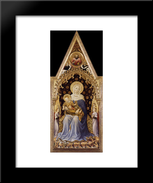 Quaratesi Altarpiece, Virgin And Child 20x24 Black Modern Wood Framed Art Print Poster by Gentile da Fabriano