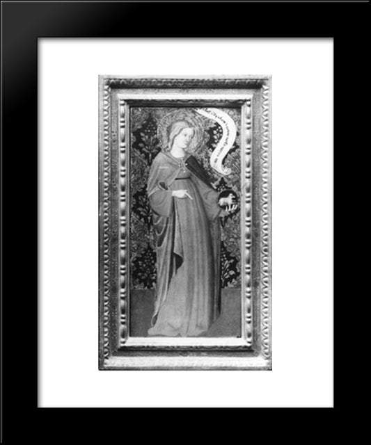 St. Agnes (Wing Of A Diptych) 20x24 Black Modern Wood Framed Art Print Poster by Gentile da Fabriano