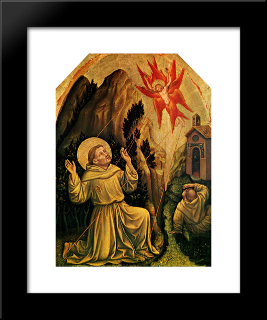 St.Francis 20x24 Black Modern Wood Framed Art Print Poster by Gentile da Fabriano