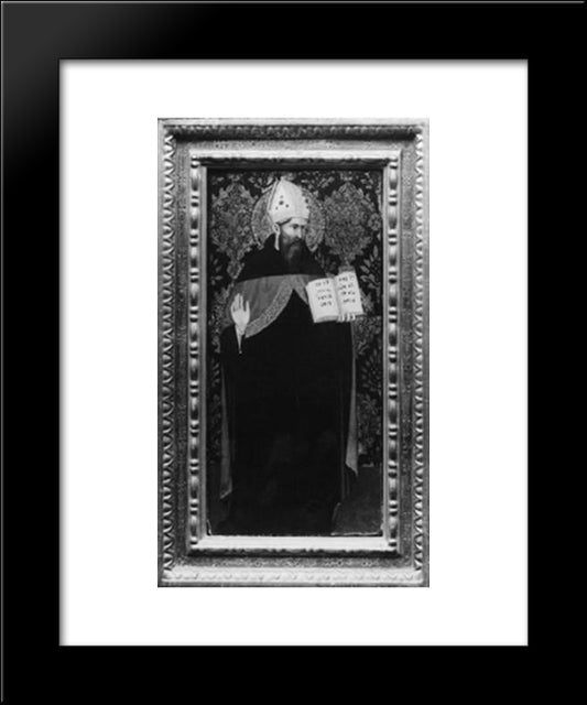 The Bishop (Saint) 20x24 Black Modern Wood Framed Art Print Poster by Gentile da Fabriano