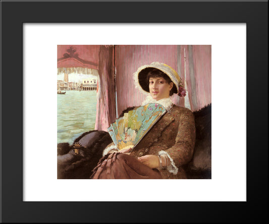 Girl In A Gondola 20x24 Black Modern Wood Framed Art Print Poster by Pauli, Georg