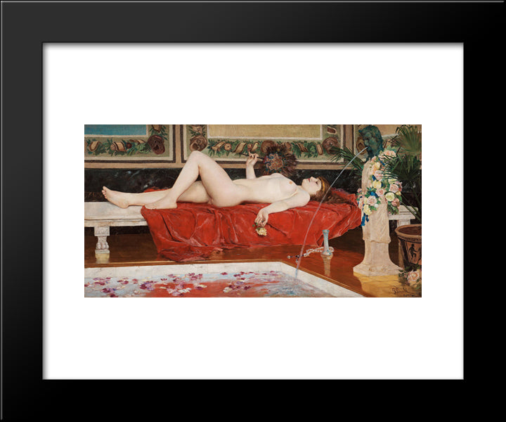 Roman Bath, Odalisque 20x24 Black Modern Wood Framed Art Print Poster by Pauli, Georg