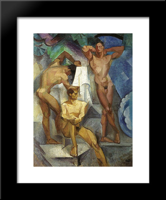 Young Bathers 20x24 Black Modern Wood Framed Art Print Poster by Pauli, Georg