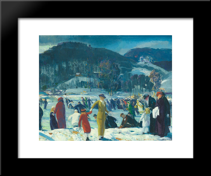 Love Of Winter 20x24 Black Modern Wood Framed Art Print Poster by Bellows, George