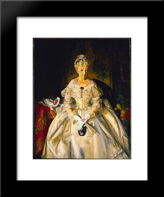 Mrs. T In Cream Silk, No. 2 20x24 Black Modern Wood Framed Art Print Poster by Bellows, George