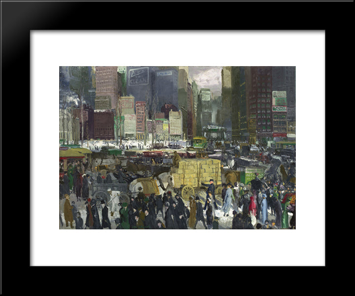 New York 20x24 Black Modern Wood Framed Art Print Poster by Bellows, George