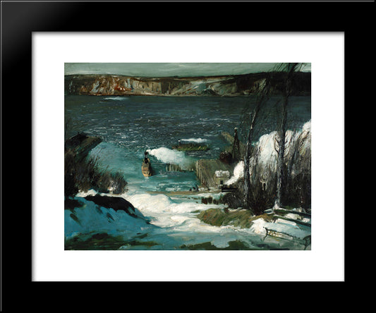 North River 20x24 Black Modern Wood Framed Art Print Poster by Bellows, George