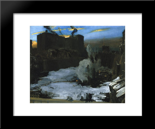 Pennsylvania Station Excavation 20x24 Black Modern Wood Framed Art Print Poster by Bellows, George