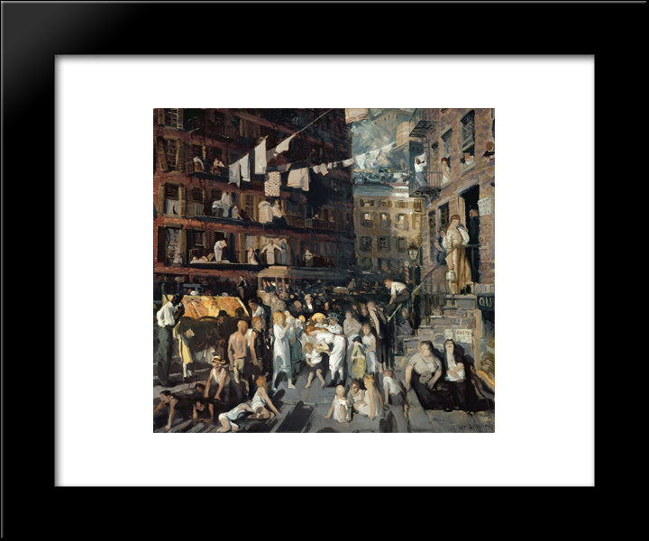 The Cliff Dwellers 20x24 Black Modern Wood Framed Art Print Poster by Bellows, George