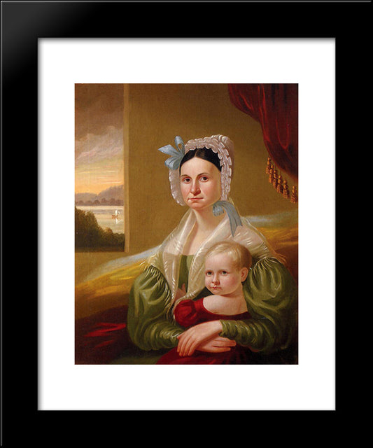 Mrs. David Steele Lamme And Son, William Wirt 20x24 Black Modern Wood Framed Art Print Poster by Bingham, George Caleb