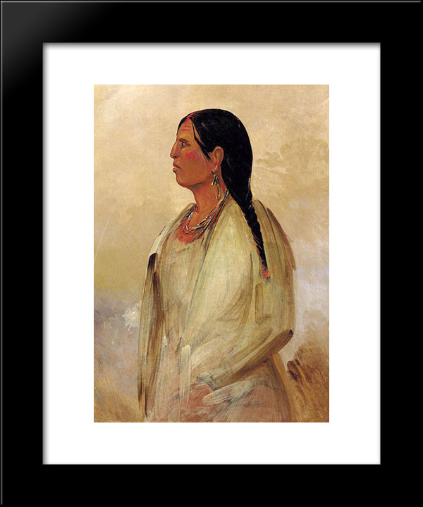 A Choctaw Woman 20x24 Black Modern Wood Framed Art Print Poster by Catlin, George