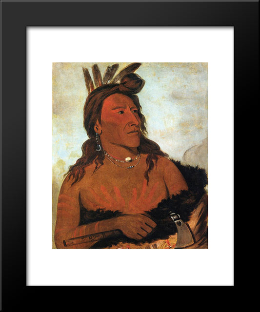 Little Bear, Hunkpapa Brave 20x24 Black Modern Wood Framed Art Print Poster by Catlin, George