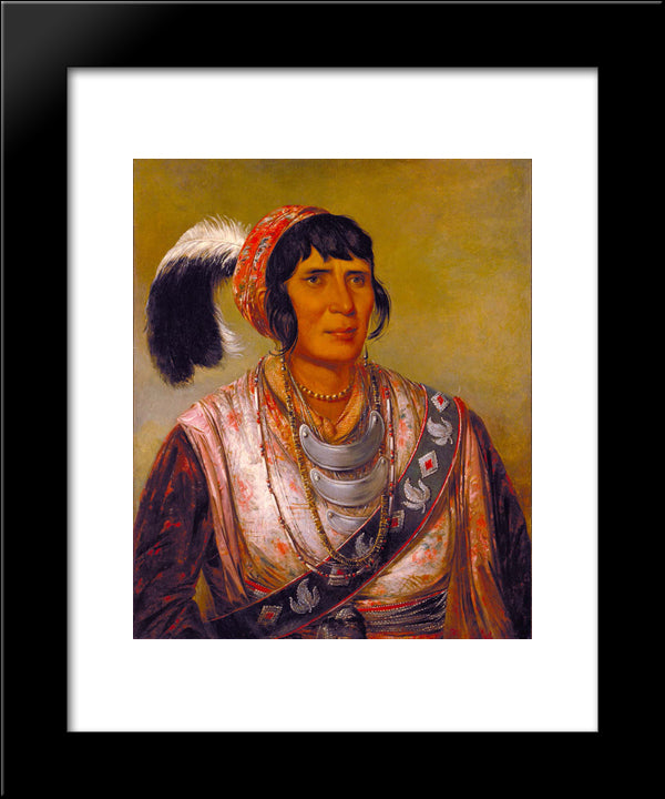 Osceola, Head Chief, Seminole 20x24 Black Modern Wood Framed Art Print Poster by Catlin, George