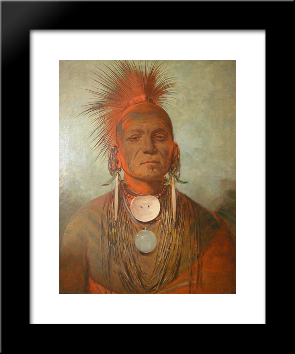 See-Non-Ty-A, An Iowa Medicine Man 20x24 Black Modern Wood Framed Art Print Poster by Catlin, George