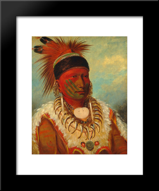 The White Cloud, Head Chief Of The Iowa 20x24 Black Modern Wood Framed Art Print Poster by Catlin, George