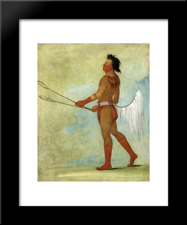 Tul-Lock-Ch­sh-Ko, Drinks The Juice Of The Stone, In Ball-Player'S Dress (Choctaw) 20x24 Black Modern Wood Framed Art Print Poster by Catlin, George