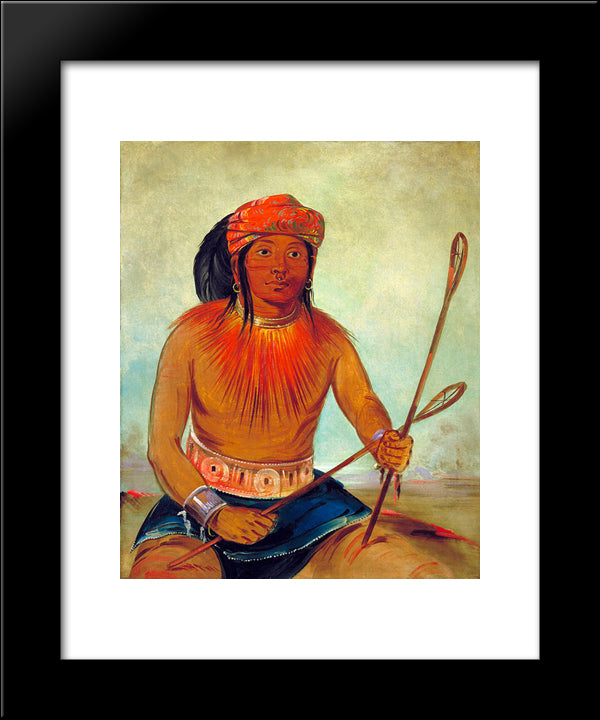 Tul-Lock-Ch­sh-Ko, Drinks The Juice Of The Stone (Choctaw) 20x24 Black Modern Wood Framed Art Print Poster by Catlin, George