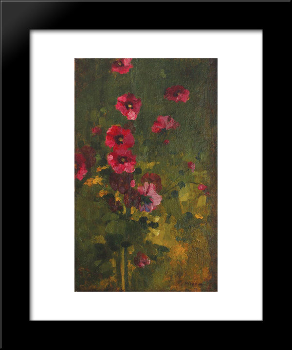 Floral Panel 20x24 Black Modern Wood Framed Art Print Poster by Mirea, George Demetrescu