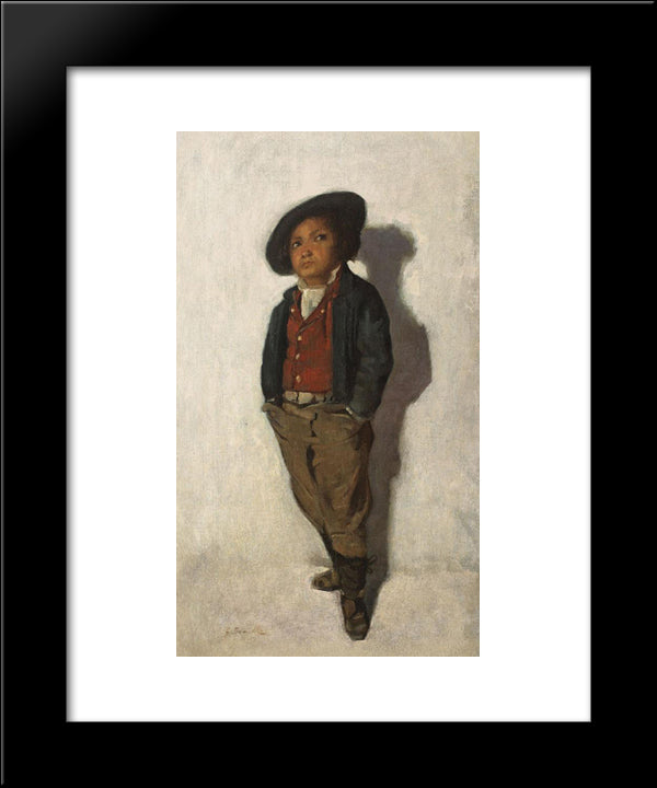 Micul Gavroche 20x24 Black Modern Wood Framed Art Print Poster by Mirea, George Demetrescu