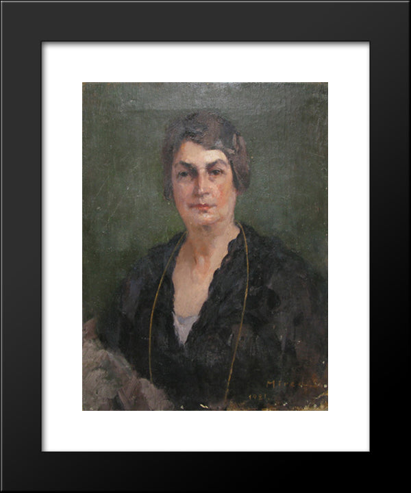 Portrait Of A Lady 20x24 Black Modern Wood Framed Art Print Poster by Mirea, George Demetrescu
