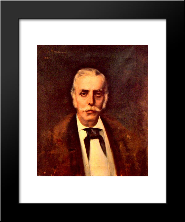 Portrait Of A Man 20x24 Black Modern Wood Framed Art Print Poster by Mirea, George Demetrescu