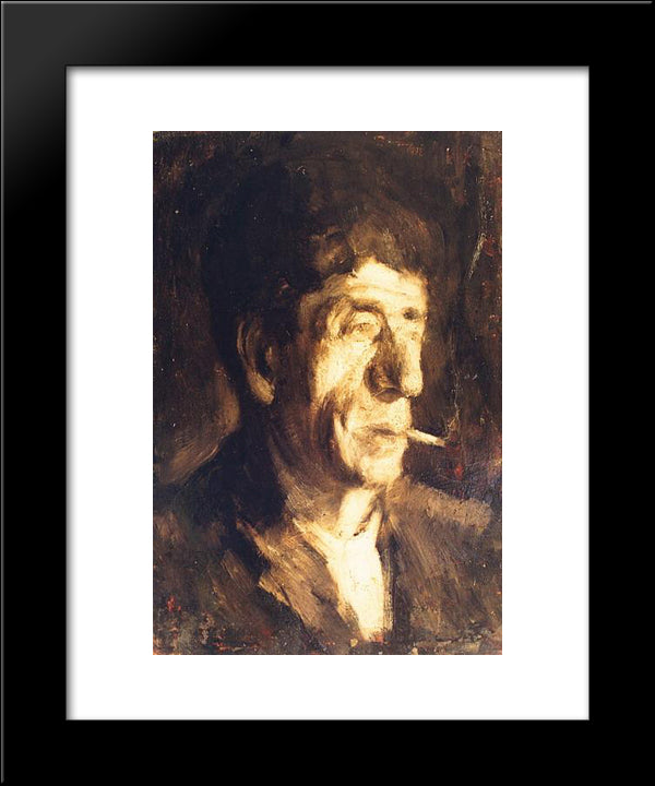 Portrait Of Luchian 20x24 Black Modern Wood Framed Art Print Poster by Mirea, George Demetrescu