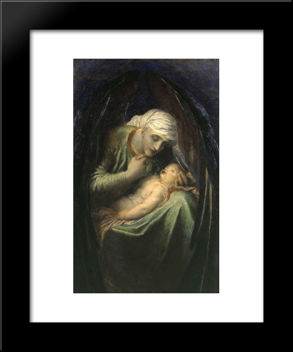 Death Crowning Innocence 20x24 Black Modern Wood Framed Art Print Poster by Watts, George Frederick