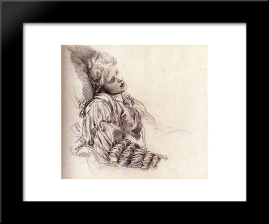 Ellen Terry Asleep 20x24 Black Modern Wood Framed Art Print Poster by Watts, George Frederick