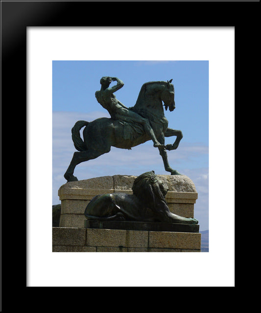 Energy. Rhodes Memorial 20x24 Black Modern Wood Framed Art Print Poster by Watts, George Frederick