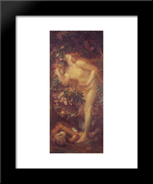 Eve Tempted 20x24 Black Modern Wood Framed Art Print Poster by Watts, George Frederick