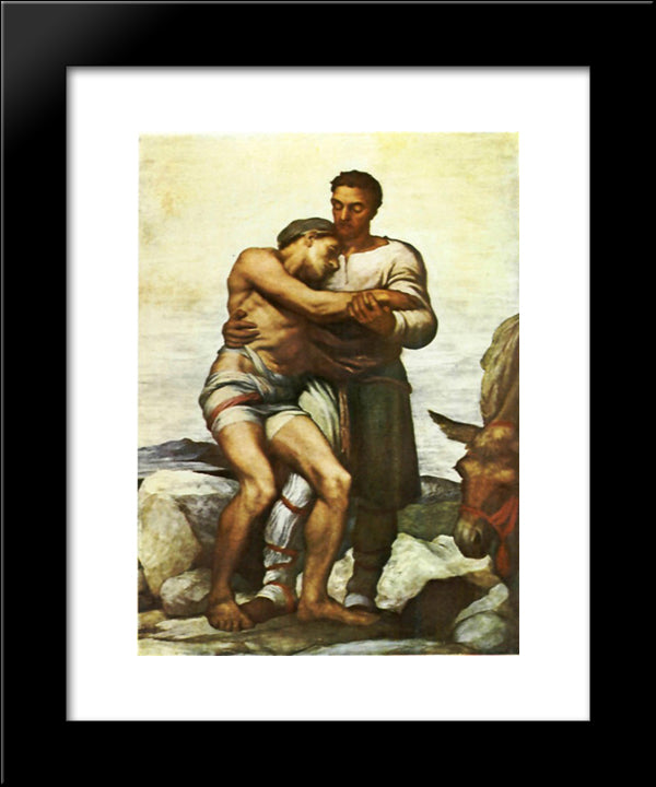 Good Samaritan 20x24 Black Modern Wood Framed Art Print Poster by Watts, George Frederick