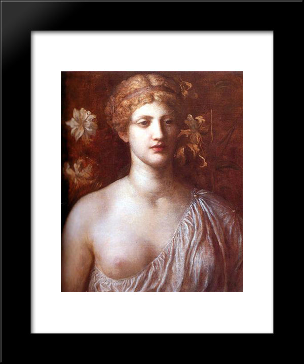 The Wife Of Pygmalion 20x24 Black Modern Wood Framed Art Print Poster by Watts, George Frederick