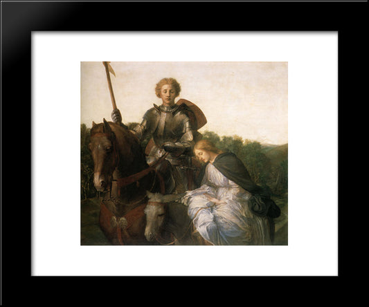 Una And The Red Cross Knight 20x24 Black Modern Wood Framed Art Print Poster by Watts, George Frederick