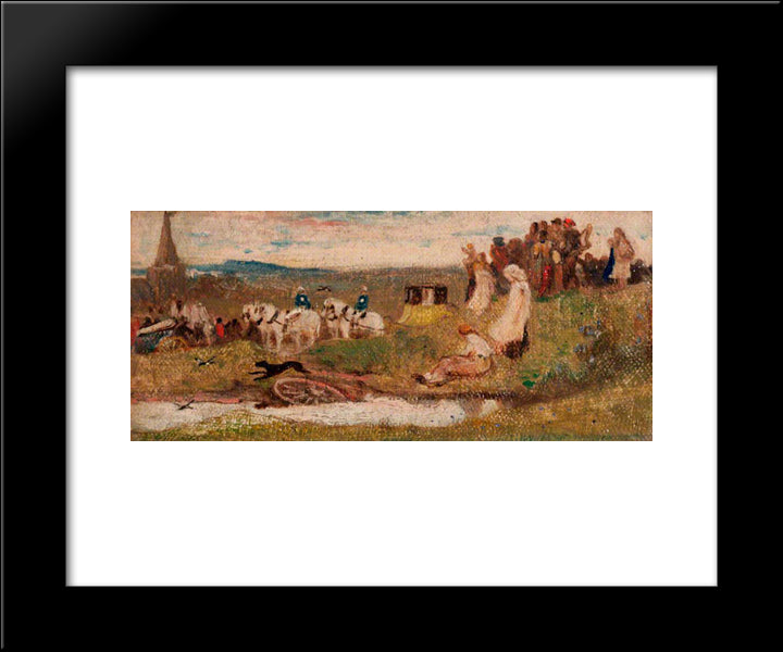 A Country Wedding 20x24 Black Modern Wood Framed Art Print Poster by Mason, George Hemming