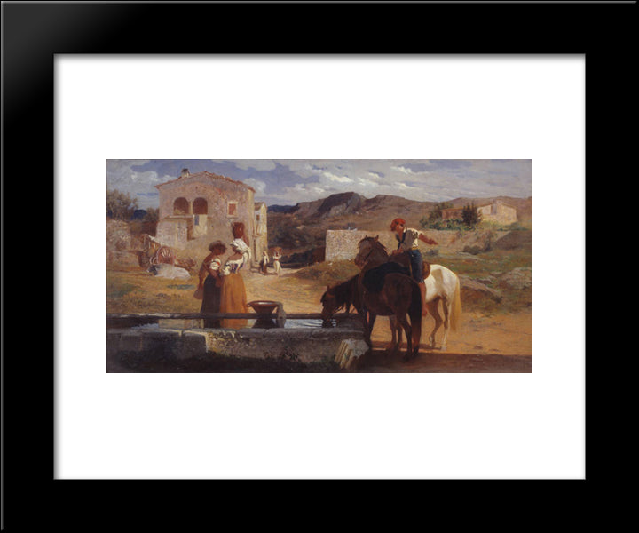 Italian Landscape 20x24 Black Modern Wood Framed Art Print Poster by Mason, George Hemming
