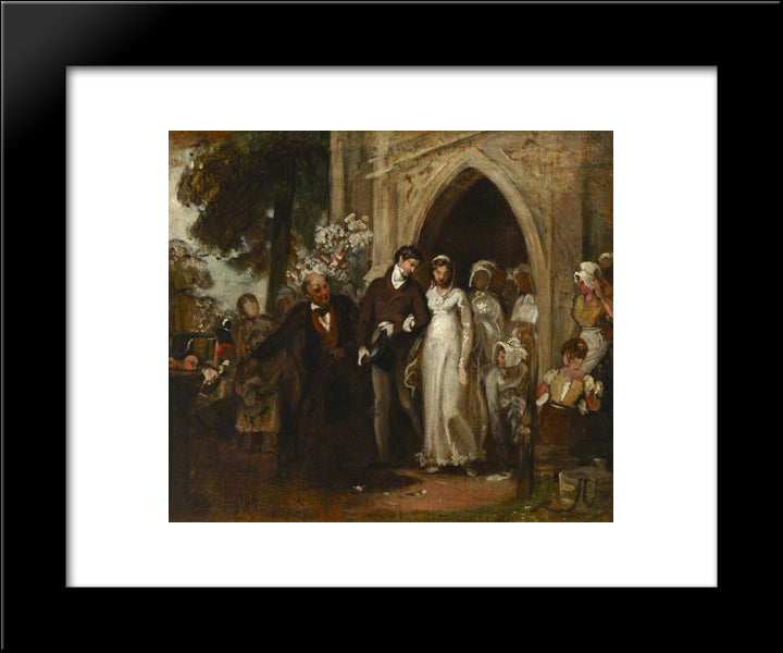 The Village Wedding, Watley Abbey 20x24 Black Modern Wood Framed Art Print Poster by Mason, George Hemming